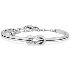 Brighton Interlok Harmony Bar Bracelet Silver Plated Love Knot Bangle Cuff